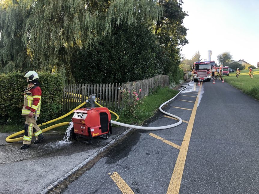 Ersteinsatzübung Feuerwehr Ins 18.08.2021